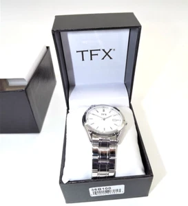 Reloj para hombre TFX by Bulova 36B100 acero inoxidable tono plateado esfera blanca con fecha - Imagen 1 de 8