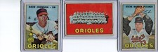1967 Topps Dave Johnson Rookie Orioles Team & Steve Barber cds Baltimore O's