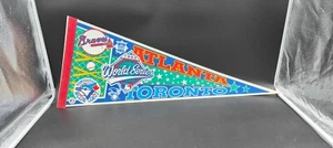 Striscione tipo pennant Toronto Blue Jays vs Atlanta Braves 1992 World Series - Foto 1 di 2
