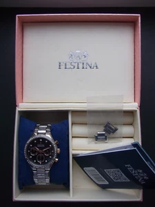 Festina Edelstahl Damen Uhr F20401/4 Armbanduhr silber kurz getragen - Bild 1 von 6