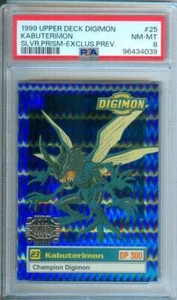Digimon Kabuterimon 1999 Upper Deck Silver Prism vista previa exclusiva #25 PSA 8 - Imagen 1 de 2