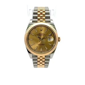 Rolex Datejust #126333 - Two Tone 41mm Fluted Bezel 18K Yellow Gold Jubilee Band - Picture 1 of 4
