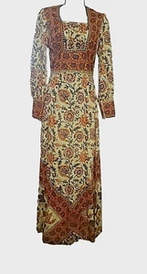 HTF Vintage 70s  beautiful floral maxi dress boho retro size S ? READ - Picture 1 of 13