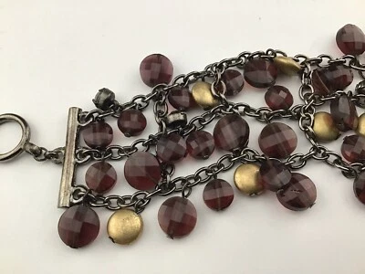 "Pulsera Kenneth Cole pedrería con cuentas multi hilo 8"" boho chic moda gruesa" Foto 1 de 4