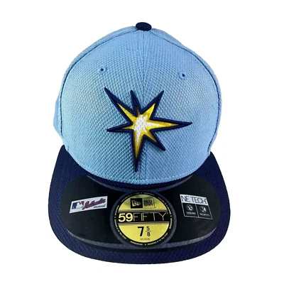 New Era Men's Tampa Bay Rays MLB Diamond 59FIFTY Fitted Hat - Blue Size 7-5/8 - Image 1 of 4