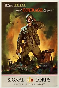 Signal Corps - WW2 Vintage Poster - World War 2 Poster - Picture 1 of 6