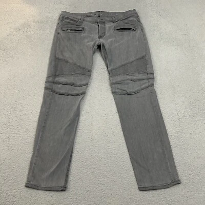 Мужские джинсы Hudson 42x34 серая джинсовая ткань The Blinder байкерские узкие эластичные хлопковые - Изображение 1 из 4