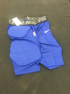 NIKE PRO COMPRESSION PADDED SHORTS XXLT DETROIT PISTONS BLUE NIB PLAY SAFELY - Picture 1 of 6