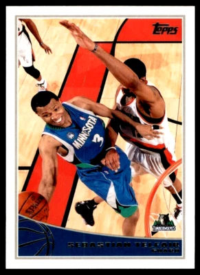 2009-10 Topps Timberwolves Sebastian Telfair 170 RC Rookie Guard NBA White Card - Image 1 of 4