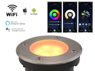 5W RGB+CCT LED Bodeneinbaustrahler WiFi Smart WLan Alexa, Google IP65 rund 230V - Bild 1 von 4