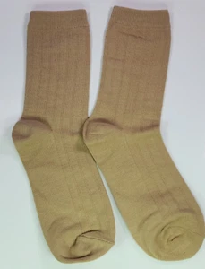 Jefferies Socks M shoe 12-6 School Uniform Crew Dress Socks 3 Pairs Khaki - Picture 1 of 7