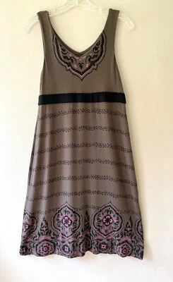 Vestido midi sin mangas marrón Athleta Santorini cuello en V cintura corbata sujetador incorporado, talla S Foto 1 de 4