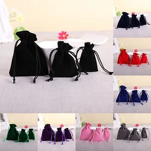 10/20/50 Velvet Bags Jewelry Wedding Party Favor Gift Drawstring Pouches - Picture 1 of 20