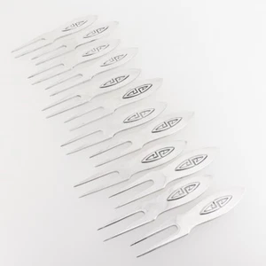 12 Shreve Art Deco argento sterling cocktail o antipasti picks / forchette - Foto 1 di 13
