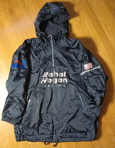 Vintage 90s Honda Indy Car Rahal Hogan Windbreaker JDM Medium Jacket Black - Picture 1 of 24