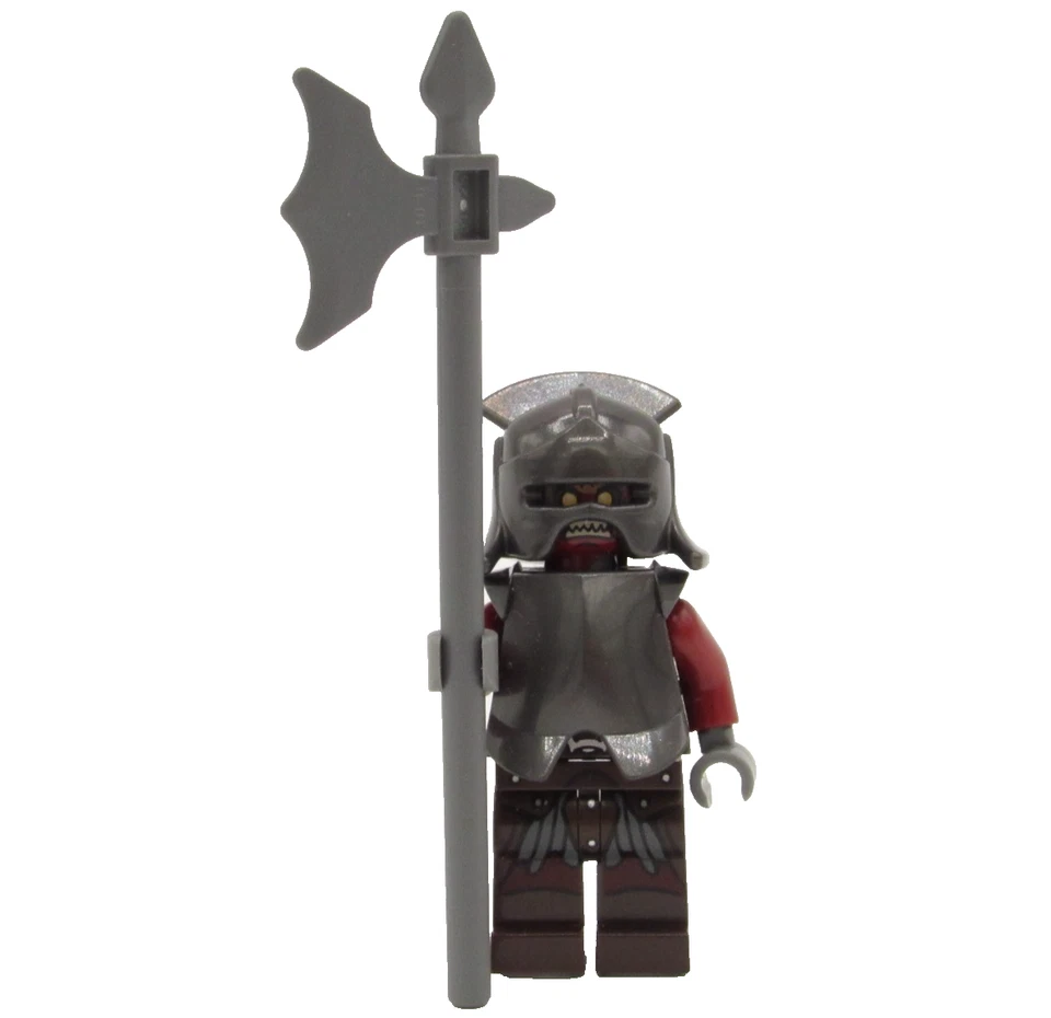 Lego Uruk-hai Minifigura Señor de los Anillos COMO ESTÁ Leer Armadura Alabarda Hacha Casco Foto 1 de 4