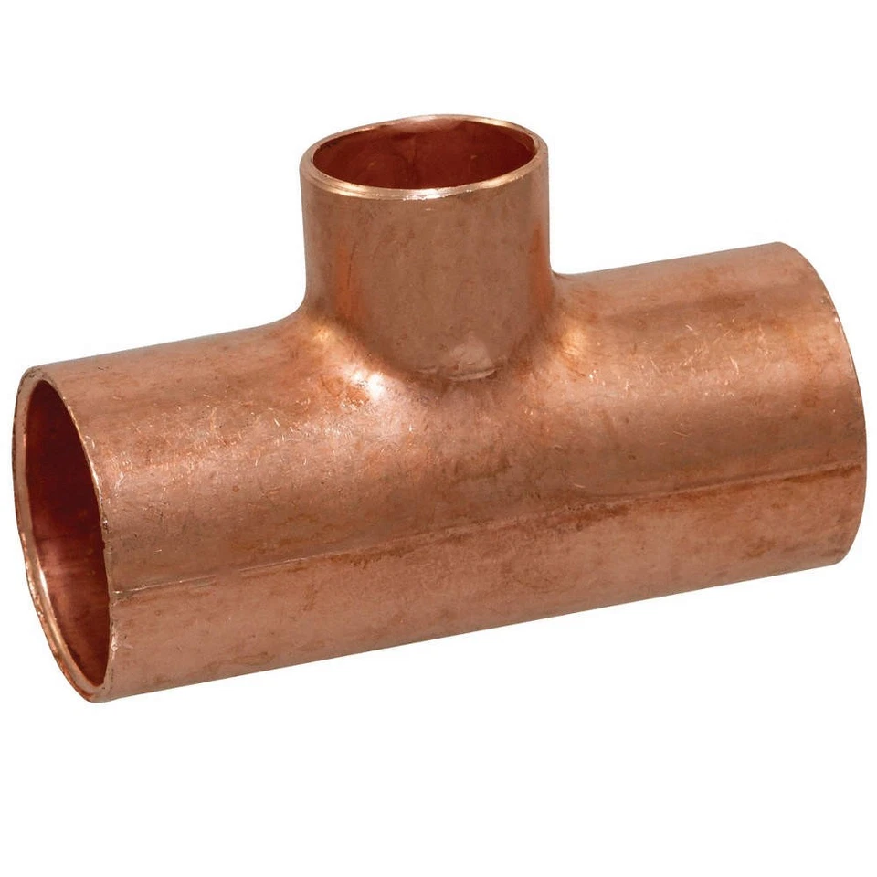 NIBCO 611R 11/4X11/4X3/8 Reducing Tee,Wrot Cu,1-1/4"x1-1/4"x3/8" 39R746 - Image 1 of 1