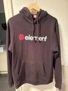 Vintage 90s Y2K Element Wind Fire Water Earth Skateboarding Hoodie Black Size M - Picture 1 of 4
