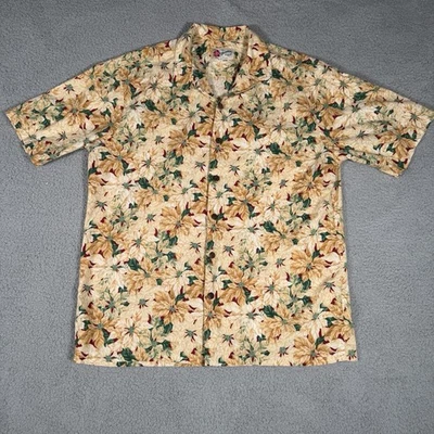 Camisa Hawaiana De Colección Años 80’s 90’s Hilo Hattie Navidad Roja Poinsettia Para Hombre Talla XL Foto 1 de 4