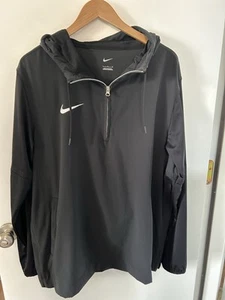 Nike Men’s Black Hooded Lightweight Players Jacket Size Large - Picture 1 of 13