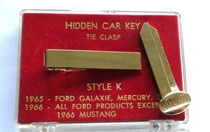 VTG NOS Ford Mercury  T Bird Hidden Car Key Tie Clasp 1960's Car Advertising - Picture 1 of 7