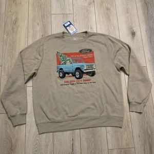 FORD BRONCO MEN'S HOLIDAY GRAPHIC PRINT FLEECE CREWNECK SWEATSHIRT Large - Picture 1 of 7
