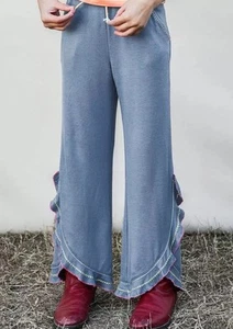 Matilda Jane Magic Stardust Pants Girl’s Size 8 Blue Ruffle Pull On Comfort EUC - Picture 1 of 9