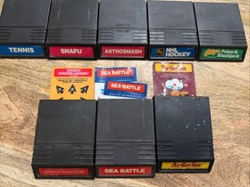 Lot of 8 Mattel Intellivision Games Some With Overlays
