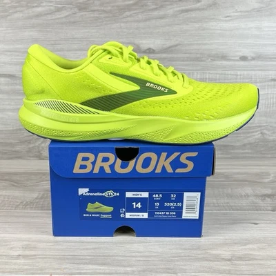 Мужские кроссовки Brooks Adrenaline GTS 24 размер 14 цвет кислоты лайм зеленый - Изображение 1 из 4