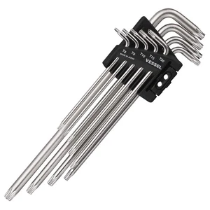 VESSEL Tamper-Proof Torx L-Wrench, Set of 9, 8509TXH - Picture 1 of 6