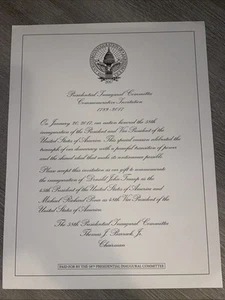 TRUMP Commemorative Invitation to the Presidential Inauguration January 20 2017 - Picture 1 of 3