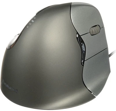 Evoluent Vertical Mouse 4 Right Handed Ergonomic Optical Mouse Wired VM4R-Gray - Image 1 of 4