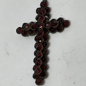 Antikes Böhmisches Granat Kruzifix - Bild 1 von 11