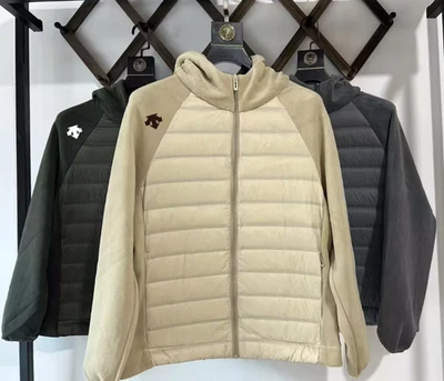 Descente Winter Men Outdoor Leisure Splicing Hooded Duck Down Jacket - Image 1 of 4