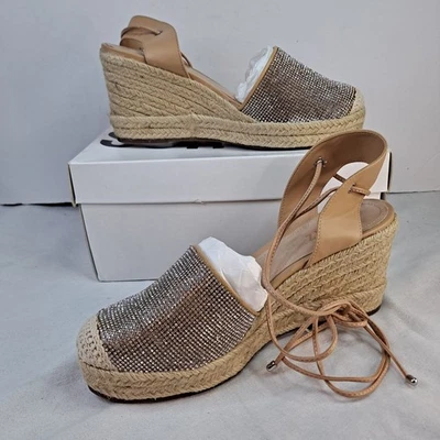 Schutz Celinah Brillo Cuñas con Cordones Desnudo Claro Estrás Para Mujer 10B Foto 1 de 4