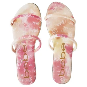 BEBE AUTENTICI ISSY SANDALI INFRADITO DONNA ARANCIONI TIE DYE TANGA SLIP ON - Foto 1 di 7