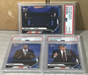 2020 TOPPS NOW ELECTION #1 #2 #3 DONALD TRUMP JOE BIDEN PSA 10 GEM MINT Lot - Picture 1 of 2