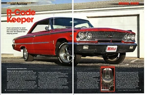 1963 FORD GALAXIE 500 R-CODE 427/425-HP ~ GREAT 5-PAGE ARTICLE / AD - Picture 1 of 1