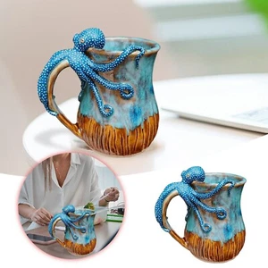 Dive Into Every Sip - Handgefertigter Oktopus Becher, 3D Oktopus Keramik Kaffeebecher 2025 - Bild 1 von 6