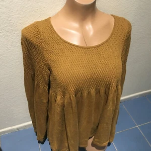 Anthropologie Knitted & Knotted Womens M Long Sleeve Knit Sweater Top Gold Brown - Picture 1 of 11