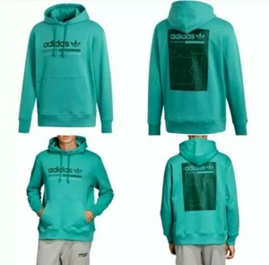 Adidas Originals Graphic Hoodie True Green Premium Cotton Mens Size Small DV1912 - Picture 1 of 7