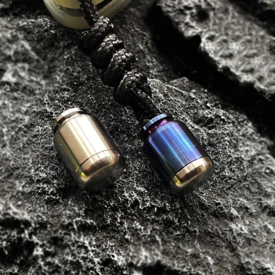Titanium Alloy Parachute Cord Knife Bead Necklace Keychain Pendant Lanyard EDC - Image 1 of 4