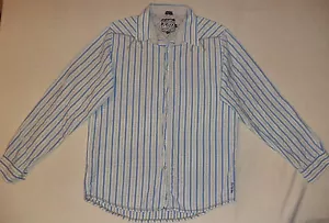 BILLABONG LONG SLEEVE MULTI-COLORED STRIPED BUTTON FRONT SHIRT L K#7237 - Imagen 1 de 3
