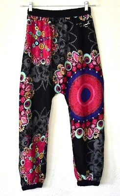 A6 Auténtico DESIGUAL Multicolor Floral Viscosa Niñas Harén Pantalones Talla 11/12 Foto 1 de 4