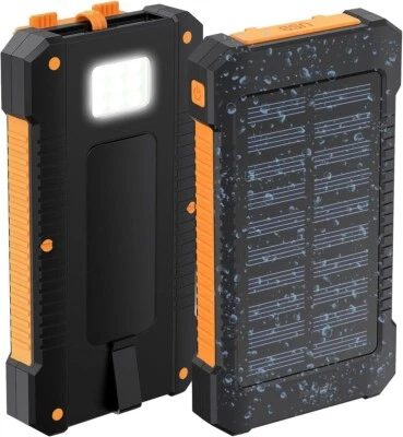 revolt | Solar-Powerbank 8.000 mAh | 2x USB 2A | Typ-C-Input | IP65 | LED-Lampe - Bild 1 von 3