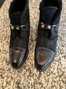 Bottega Veneta Black Suede/Leather Cap Toe Boots Size 40 - Picture 1 of 15