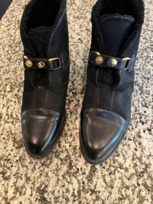 Botas Bottega Veneta negras de gamuza/cuero con puntera talla 40 Foto 1 de 4