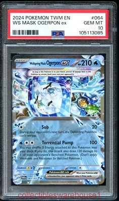 Pokemon Twilight Masquerade Wellspring Mask Ogerpon ex 064 PSA 10 - Image 1 of 2
