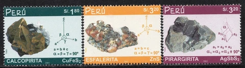 1378 - Peru 2001 - Minerals - MNH Cover