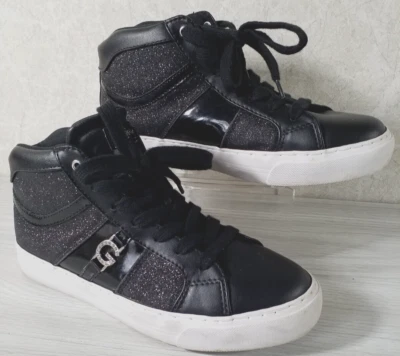 Guess Negro Plata Brillo Zapatillas Altas Zapatos Talla 7.5M Para Mujer BRILLO Foto 1 de 4